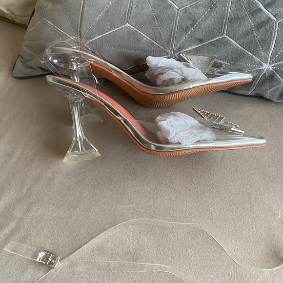 Slinback strap Transparent PVC upper with Crystal embellished Size 7.5/38 - Picture 10 of 11